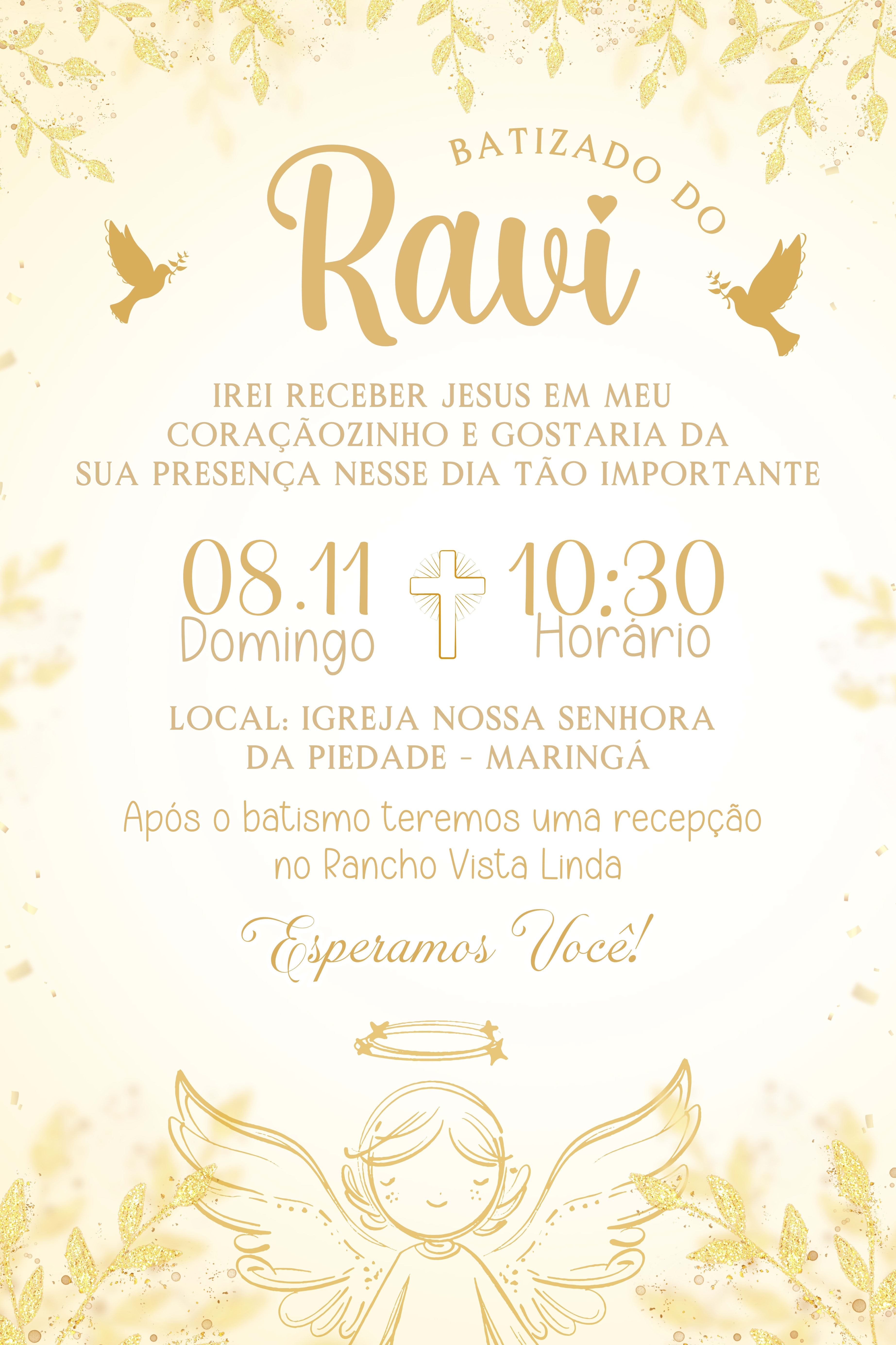 Convite Tradicional - Batizado Menino — imagem principal